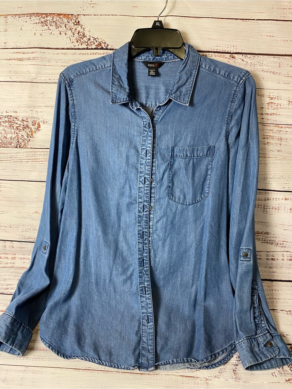 intro. Light Blue Denim Shirt Sz-PL